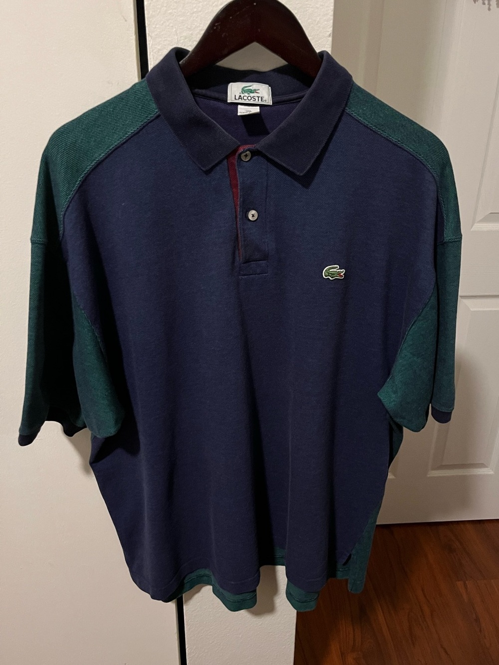 Extremely Rare 90’s Lacoste Grand Patron Polo in Green Multicolor
